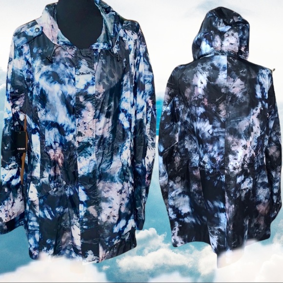 Torrid Blue Black Tie Dye Active Windbreaker Jacket Size 2 - Picture 9 of 16